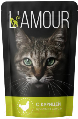 Влажный корм для кошек L'amour С курицей в соусе - фото