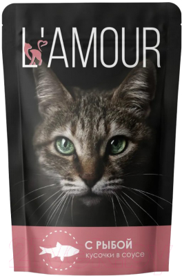 Влажный корм для кошек L'amour С рыбой в соусе - фото