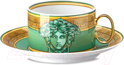 Чашка с блюдцем Versace Medusa Amplified. Green Coin / 19335-403762-14640 - фото