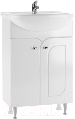 Тумба под умывальник Айсберг Уют 55 Радуга без ящика (белый)