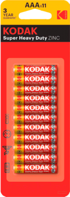 Комплект батареек Kodak KAAHZ-10+1 R03-10+1BL Super Heavy Duty / Б0029117 - фото