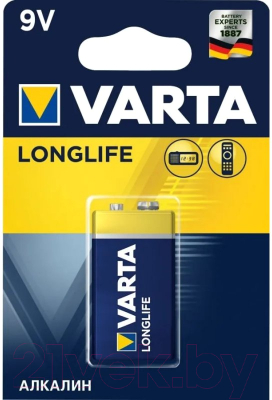 Батарейка Varta Longlife 6LR61 9V BL1 / 4 122 101 411 - фото