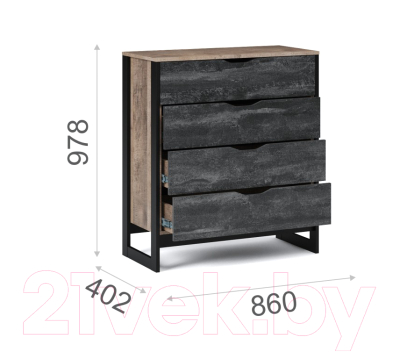 Комод Империал Стокгольм 4ящ