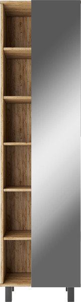 Шкаф-пенал для ванной Домино Craft 50 с зеркалом без ящика