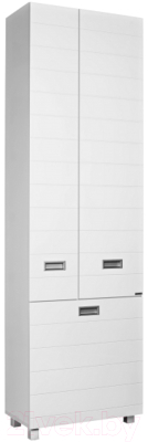 Шкаф-пенал для ванной Домино Cube 60 без ящика с корзиной для белья - фото