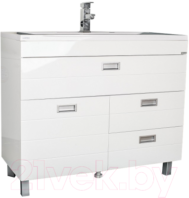Тумба под умывальник Домино Elen 100 Cube с 3 верхними ящиками В3 - фото