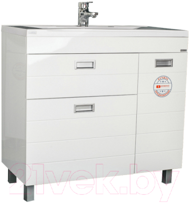 Тумба под умывальник Домино Elen 90 Cube с 2 верхними ящиками В2 - фото