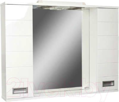 Шкаф с зеркалом для ванной Домино Cube 100 - фото