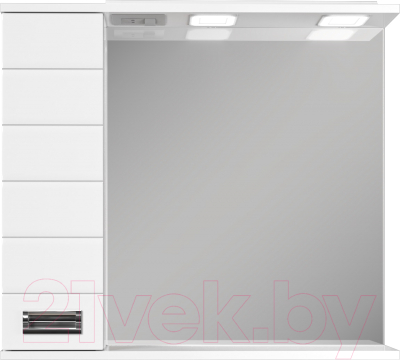 Шкаф с зеркалом для ванной Домино Cube 65 (левый)