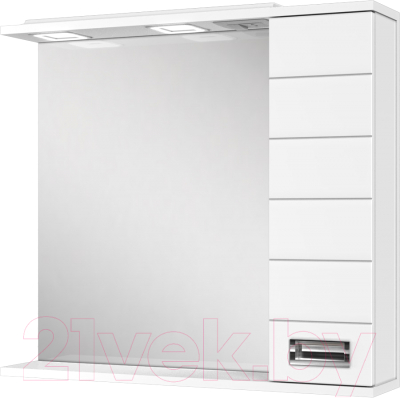 Шкаф с зеркалом для ванной Домино Cube 65 (правый) - фото