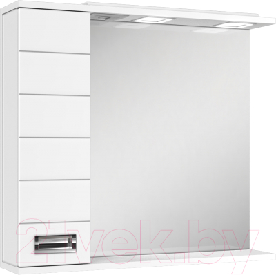 Шкаф с зеркалом для ванной Домино Cube 75 - фото