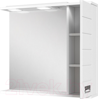 Шкаф с зеркалом для ванной Домино Cube 75