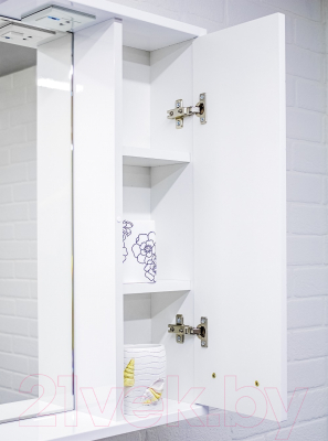 Шкаф с зеркалом для ванной Домино Cube 80 (правый)