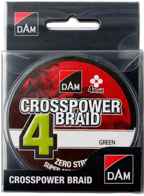 Леска плетеная DAM Crosspower 4-Braid 0.10мм 150м 66575 (зеленый) - фото