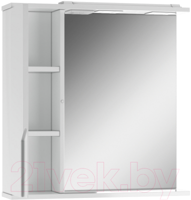 Шкаф с зеркалом для ванной Домино Optima 65 (левый, глянец)