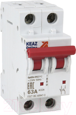 Выключатель нагрузки КЭАЗ 2P 40А OptiDin BM63Р УХЛ3 / 103893 - фото