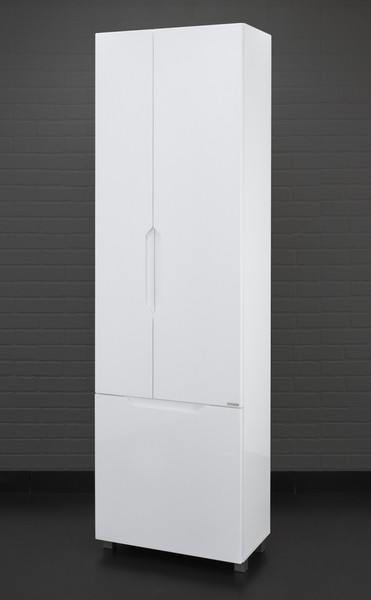 Шкаф-пенал для ванной Домино Optima 60 без ящика с корзиной для белья - фото