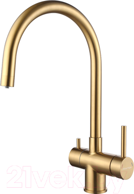 Смеситель Paulmark Heller He213218-BG (брашированное золото) - фото
