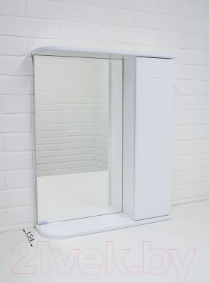 Шкаф с зеркалом для ванной Айсберг Радуга 55 (белый)