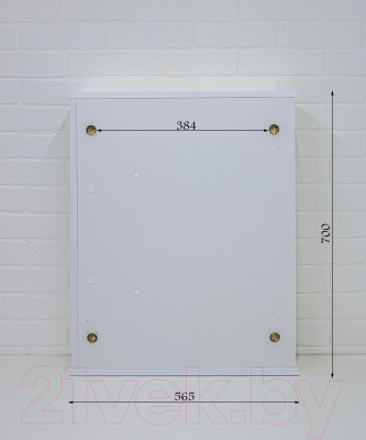 Шкаф с зеркалом для ванной Айсберг Радуга 55 (белый)