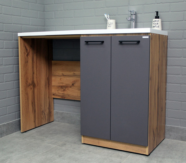 Тумба под умывальник Домино Космос 120 Craft с корзиной - фото