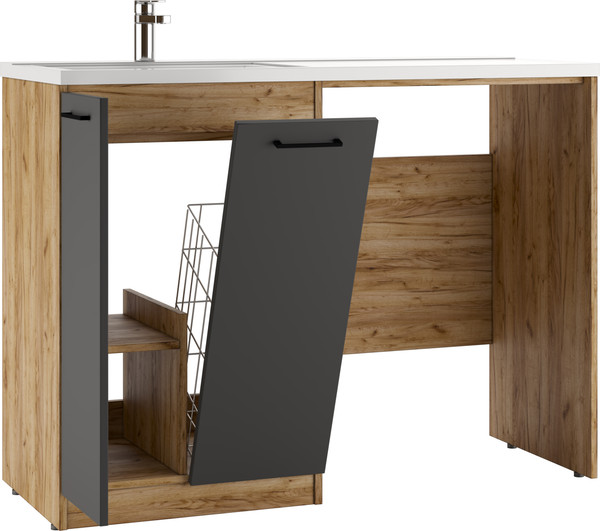 Тумба под умывальник Домино Космос 120 Craft с корзиной