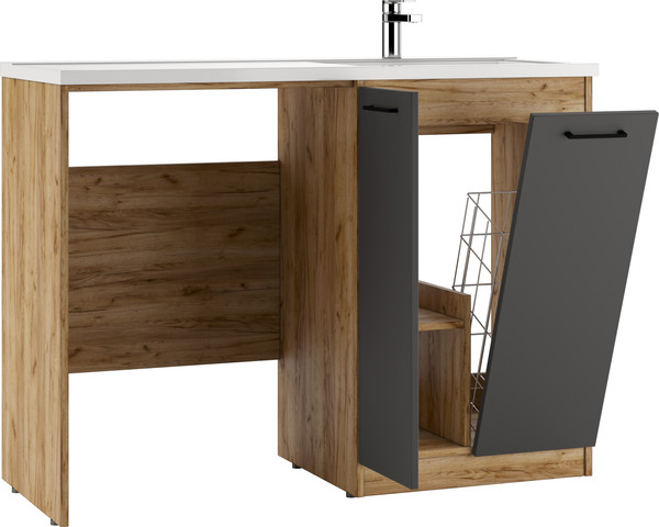 Тумба под умывальник Домино Космос 120 Craft с корзиной