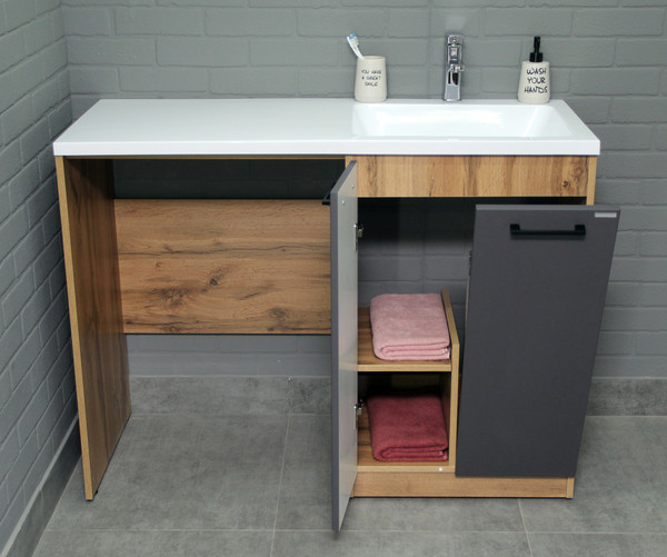 Тумба под умывальник Домино Космос 120 Craft с корзиной