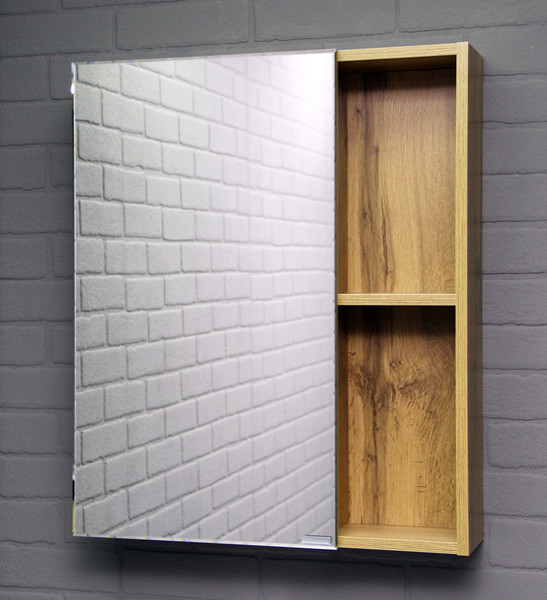 Шкаф с зеркалом для ванной Домино Craft 50 - фото
