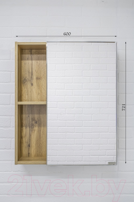 Шкаф с зеркалом для ванной Домино Craft 60