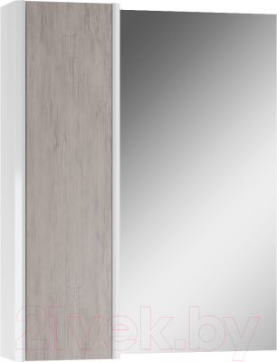 Шкаф с зеркалом для ванной Домино Uno 60 (дуб серый) - фото