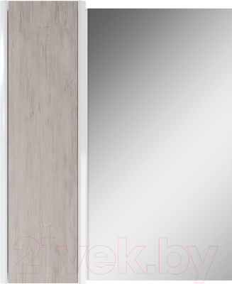 Шкаф с зеркалом для ванной Домино Uno 60 (дуб серый)