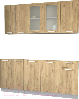 Кухонный гарнитур Интерлиния Мила 18-60 без столешницы (дуб золотой) - фото