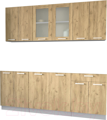 Кухонный гарнитур Интерлиния Мила 20-60 без столешницы (дуб золотой) - фото