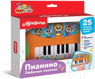 Музыкальная игрушка Азбукварик Пианино Любимые песенки / 3119А