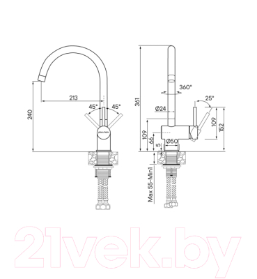 Смеситель Paulmark Bend Be212066-SS