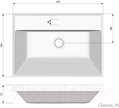 Умывальник Madera Classica 50