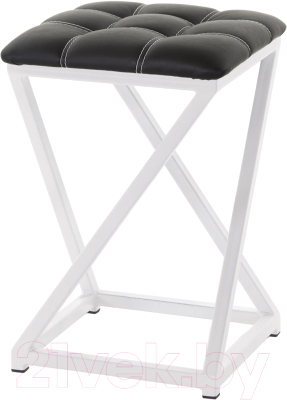 Табурет AMC Comfort 8К6.1 (кожзам черный/белый) - фото