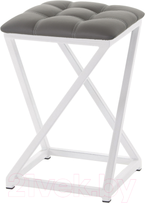 Табурет AMC Comfort 8К6.5 (кожзам графит/белый) - фото