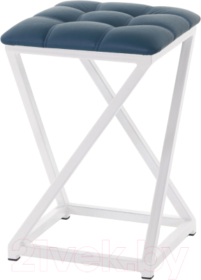 Табурет AMC Comfort 8К6.13 (кожзам атлантик/белый) - фото