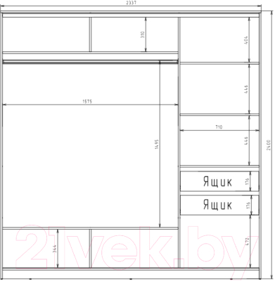 Шкаф-купе Рэйгрупп 233 YSX Elgon РГ-01.03 (ясень снежный/сосна/хром)