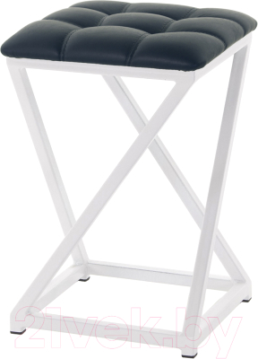 Табурет AMC Comfort 8К6.16 (кожзам антрацит/белый) - фото