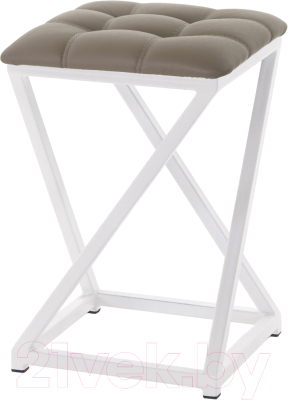 Табурет AMC Comfort 8К6.17 (кожзам капучино/белый) - фото