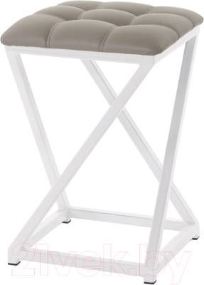Табурет AMC Comfort 8К6.18 (кожзам латте/белый) - фото