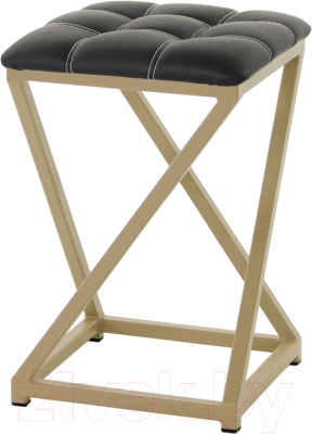 Табурет AMC Comfort 8К10.1 (кожзам черный/капучино) - фото