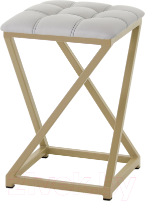 Табурет AMC Comfort 8К10.6 (кожзам серый/капучино) - фото