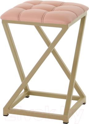Табурет AMC Comfort 8К10.7 (кожзам коралл/капучино) - фото