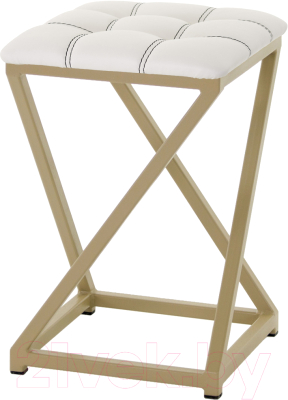 Табурет AMC Comfort 8К10.12 (кожзам белый/капучино) - фото