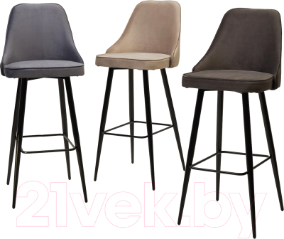Стул барный M-City Nepal-Bar / 461MC05088 (бежевый 5 велюр/черный)
