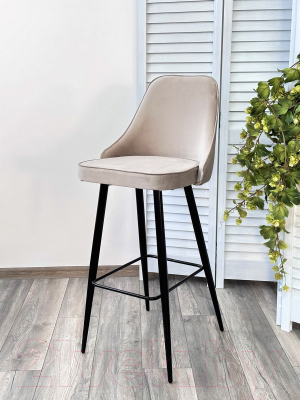 Стул барный M-City Nepal-Bar / 461MC05088 (бежевый 5 велюр/черный)